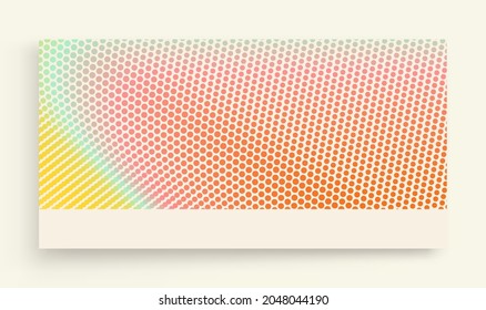 Halftone gradient background. Vibrant trendy texture, with blending colors. Cover design template. 3d network design with particles. Can be used for advertising, marketing, presentation. 