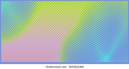 Halftone gradient background. Vibrant trendy texture, with blending colors. Cover design template. 3d network design with particles. Can be used for advertising, marketing, presentation. 