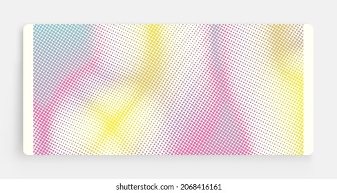 Halftone gradient background. Vibrant trendy texture, with blending colors. Cover design template. 3d network design with particles. Can be used for advertising, marketing, presentation. 