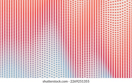 Halftone gradient background. Vibrant trendy texture, with blending colors. Cover design template. 3d network design with particles. Can be used for advertising, marketing, presentation. 