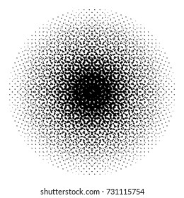 Halftone gradient circle pattern. Vector design on transparent background.