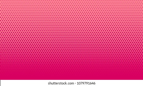 Halftone gradient dots background vector illustration. Pink dark dotted, pink light halftone texture. Pop Art pink halftone, comics pattern. Background of Art. EPS10