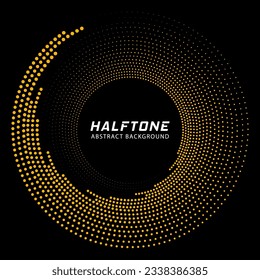 Halftone gradient dots in circle form. Round gradient logos.