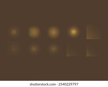 Halftone Gradient Dotted Element Set