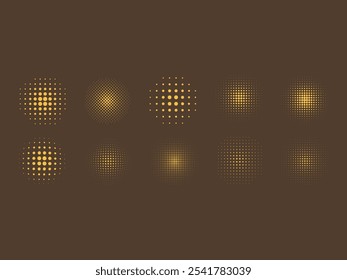 Halftone Gradient Dotted Element Set 