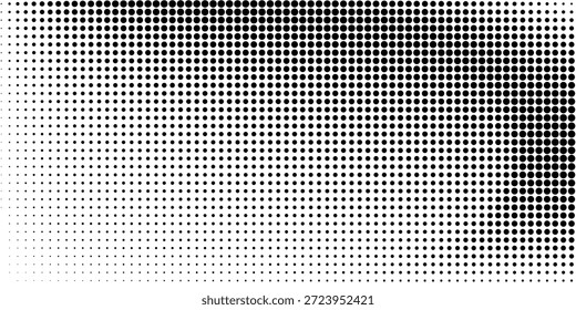 Gradiente de semitono. Gradiente punteado, pulverización de puntos finos y fondo de punto de semitono, Vector.