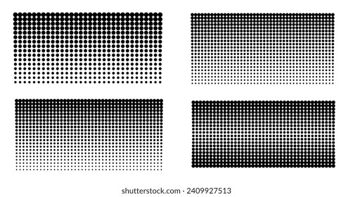 Halftone gradient. Dotted gradient. Geometric pattern vector template set. Abstract dot gradient halftone pattern illustration