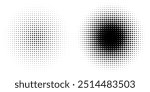Halftone gradient. Dotted gradient, smooth dots spraying and halftones dot background seamless horizontal geometric pattern vector template set. unique dots modern circles	
