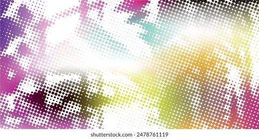 Halftone gradient. Dotted gradient, smooth dots spraying and halftones dot background seamless horizontal geometric pattern vector template set.