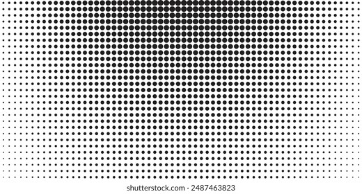 Halftone gradient. Dotted gradient, smooth dots spraying and halftones dot background seamless horizontal geometric pattern vector template set. Abstract dot gradient halftone pattern modern