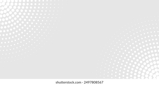 Halftone gradient. Dotted gradient, smooth dots spraying and halftones dot background seamless horizontal geometric pattern vector template set.	