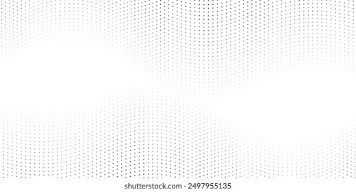 Halftone gradient. Dotted gradient, smooth dots spraying and halftones dot background seamless horizontal geometric pattern vector template set