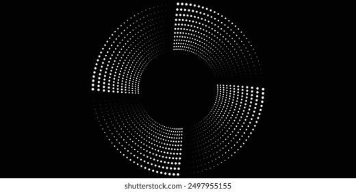 Gradiente de semitono. Gradiente punteado, pulverización de puntos lisos y halftones fondo de puntos sin fisuras patrón geométrico Horizontal conjunto de Plantilla de Vector