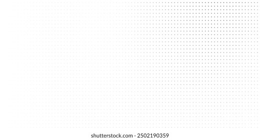 Halftone gradient. Dotted gradient, smooth dots spraying and halftones dot background seamless horizontal geometric pattern vector template set.