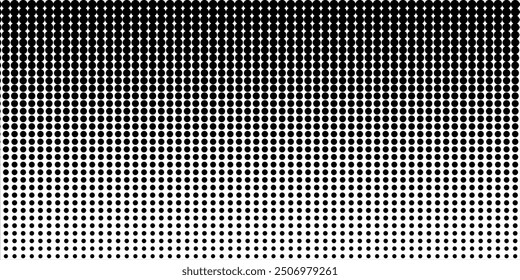 Halftone gradient. Dotted gradient, smooth dots spraying and halftones dot background seamless horizontal geometric pattern vector template set modern monochrome