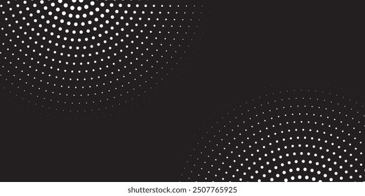 Halftone gradient. Dotted gradient, smooth dots spraying and halftones dot background seamless horizontal geometric pattern vector template set.	