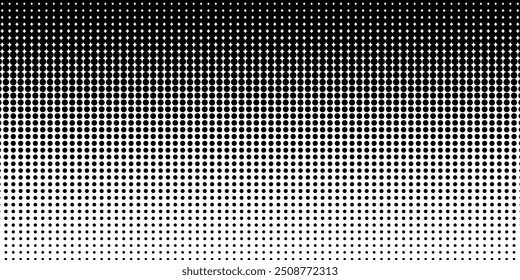 Halftone gradient. Dotted gradient, smooth dots spraying and halftones dot background seamless horizontal geometric pattern vector template set modern