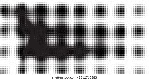 Gradiente de meio-tom. Gradiente pontilhado, borrifada de pontos suaves e conjunto de modelos de vetor de padrão geométrico horizontal sem emenda de fundo de pontos de meio-tom.