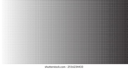 Halftone gradient. Dotted gradient, smooth dots spraying and halftones dot background seamless horizontal geometric pattern vector template set. eps 10