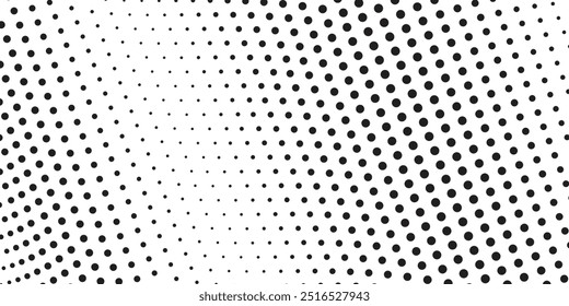 Halftone gradient. Dotted gradient, smooth dots spraying and halftones dot background seamless horizontal geometric pattern vector template set