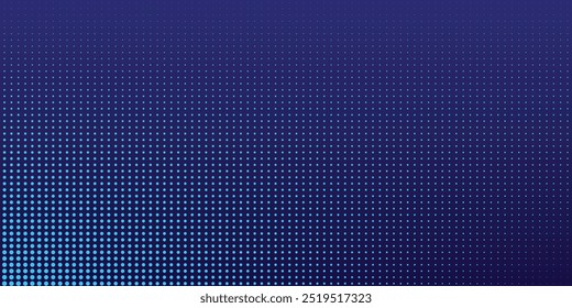 Halftone gradient. Dotted gradient, smooth dots spraying and halftones dot background seamless horizontal geometric pattern vector template set.