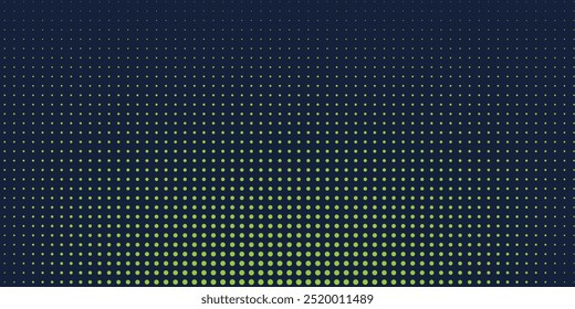 Halftone gradient. Dotted gradient, smooth dots spraying and halftones dot background seamless horizontal geometric pattern vector template set.	