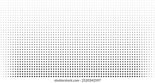 Gradiente de meio-tom. Gradiente pontilhado, borrifada de pontos suaves e conjunto de modelos de vetor de padrão geométrico horizontal sem emenda de fundo de pontos de meio-tom.	