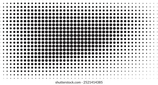 Gradiente de semitono. Gradiente punteado, pulverización de puntos lisos y halftones fondo de puntos sin fisuras patrón geométrico Horizontal conjunto de Plantilla de Vector.	