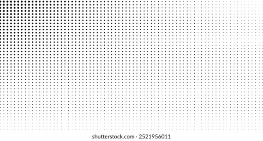 Halftone gradient. Dotted gradient, smooth dots spraying and halftones dot background seamless horizontal geometric pattern vector template set.	