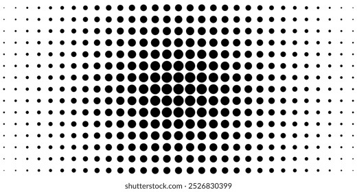 Halftone gradient. Dotted gradient, smooth dots spraying and halftones dot background seamless horizontal geometric pattern vector template set. unique dots modern circles