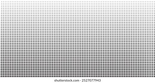 Halftone gradient. Dotted gradient, smooth dots spraying and halftones dot background seamless horizontal geometric pattern vector template set. modern. eps10.