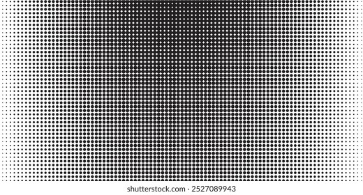 Halftone gradient. Dotted gradient, smooth dots spraying and halftones dot background seamless horizontal geometric pattern vector template set. eps10.