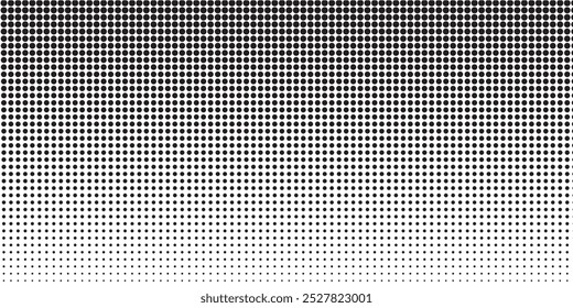 Halftone gradient. Dotted gradient, smooth dots spraying and halftones dot background seamless horizontal geometric pattern vector template. modern.