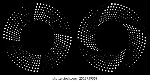 Halftone gradient. Dotted gradient, smooth dots spraying and halftones dot background seamless horizontal geometric pattern vector template set. unique dots modern circles