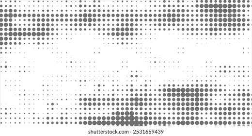 Gradiente de semitono. Gradiente punteado, pulverización de puntos lisos y fondo de puntos semitonos sin patrón geométrico Horizontal