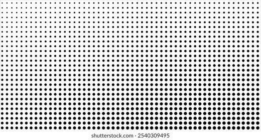 Gradiente de semitono. Gradiente punteado, pulverización de puntos lisos y fondo de puntos semitonos sin patrón geométrico Horizontal