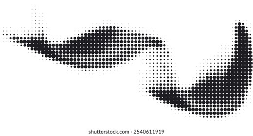 Halftone gradient. Dotted gradient, smooth dots spraying and halftones dot background seamless horizontal geometric pattern vector template set