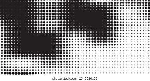 Halftone gradient. Dotted gradient, smooth dots spraying and halftones dot background seamless horizontal geometric pattern vector template set