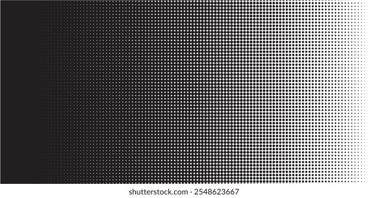 Gradiente de meio-tom. Gradiente pontilhado, borrifada de pontos suaves e fundo de meio-tons conjunto de modelos de vetor de padrão geométrico horizontal sem costura.