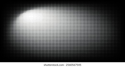 Halftone gradient. Dotted gradient, smooth dots spraying and halftones dot background seamless horizontal geometric pattern vector template set