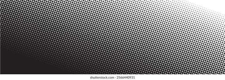 Halftone gradient. Dotted gradient, smooth dots spraying and halftones dot background seamless horizontal geometric pattern vector template set