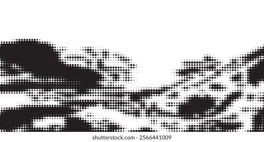 Halftone gradient. Dotted gradient, smooth dots spraying and halftones dot background seamless horizontal geometric pattern vector template set