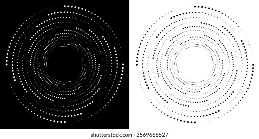 Halftone gradient. Dotted gradient, smooth dots spraying and halftones dot background seamless horizontal geometric pattern vector template set. unique dots modern circles