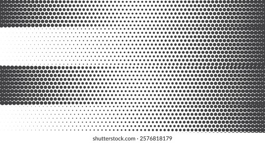 Halftone gradient. Dotted gradient, smooth dots spraying and halftones dot background seamless horizontal geometric pattern vector template set. dots eps 10	