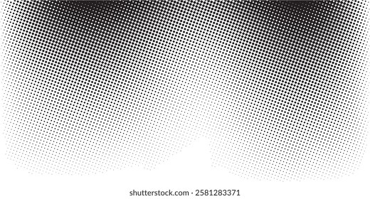 Halftone gradient. Dotted gradient, smooth dots spraying and halftones dot background seamless horizontal geometric pattern vector template set