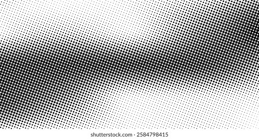 Halftone gradient. Dotted gradient, smooth dots spraying and halftones dot background seamless horizontal geometric pattern vector template set