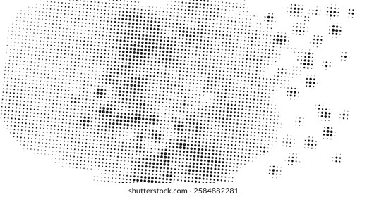 Halftone gradient. Dotted gradient, smooth dots spraying and halftones dot background seamless horizontal geometric pattern vector template set