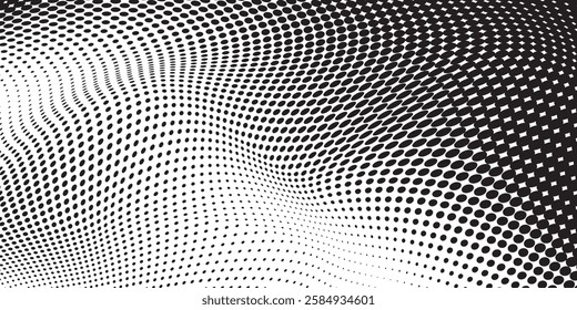 Halftone gradient. Dotted gradient, smooth dots spraying and halftones dot background seamless horizontal geometric pattern vector template set.