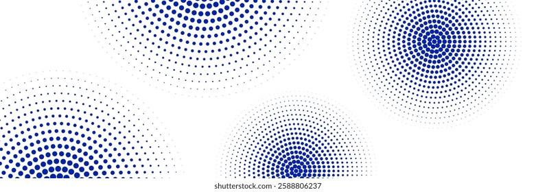 Halftone gradient. Dotted gradient, smooth dots spraying and halftones dot background seamless horizontal geometric pattern vector template set. modern vector ilustration	