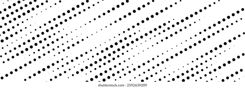 Halftone gradient. Dotted gradient, smooth dots spraying and halftones dot background seamless horizontal geometric pattern vector template set